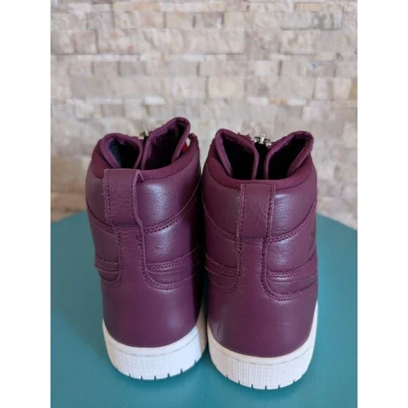 NIB Nike Air Jordan 1 High Zip AT0575-600 W Sz 9 Shoes Bordeaux Purple Sz 7Y - Picture 7 of 10